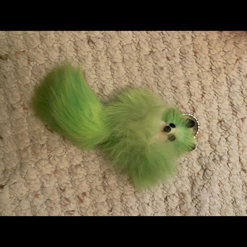 Bright green fox keychain